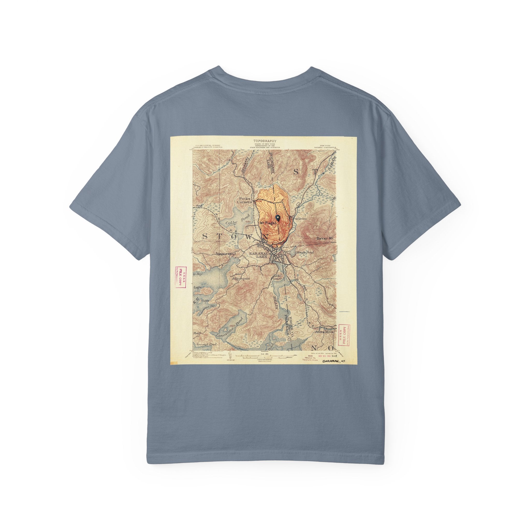 Vintage Topographic Map T-Shirt — Retro City Map Graphic Tee