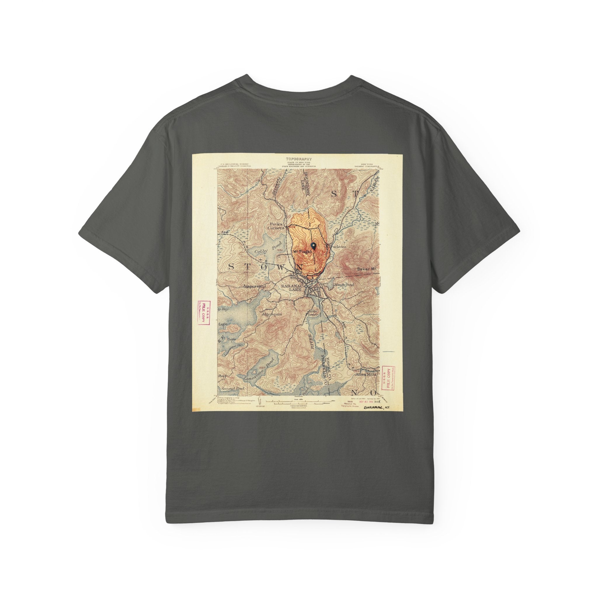 Vintage Topographic Map T-Shirt — Retro City Map Graphic Tee