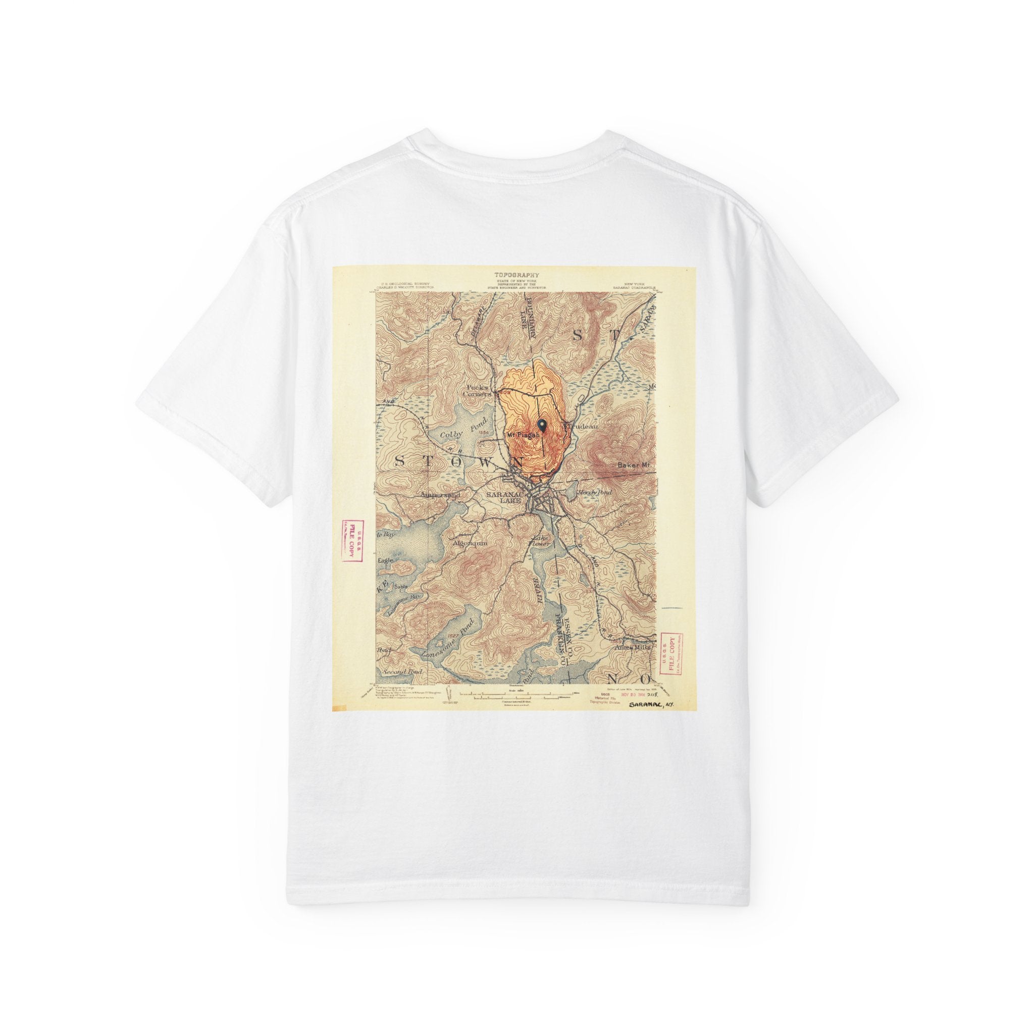 Vintage Topographic Map T-Shirt — Retro City Map Graphic Tee